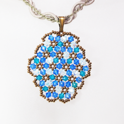 Pendant 40cm - Marissa Oval-Khaki Braid - Pendant 40cm - Laiton bronze